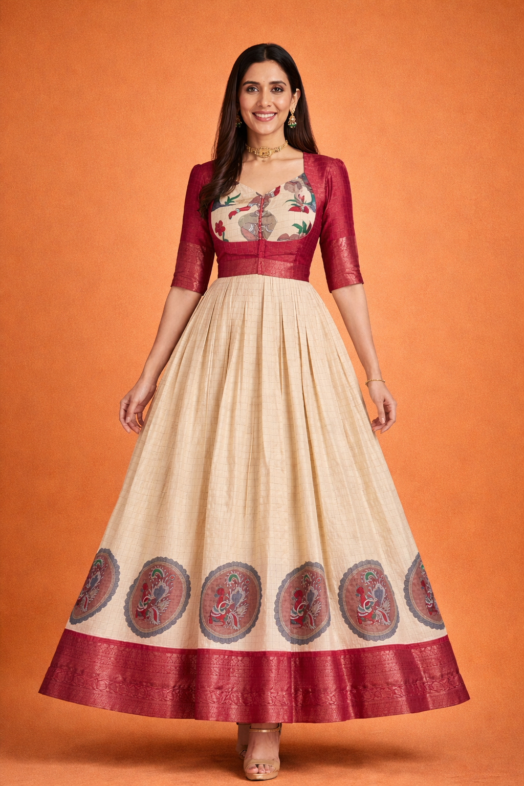 Kalamkari Print Gown